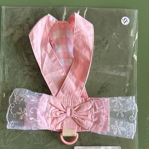 Pink and White Lace Pet Fabric Harness